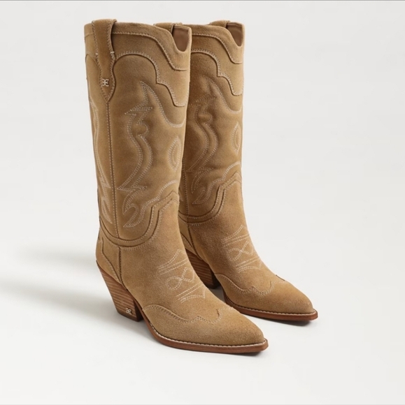 Sam Edelman 'James' Suede Western Cowboy Boots - Picture 1 of 8